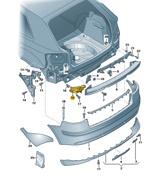 Audi A4 Arka Tampon Breketi Sağ [8P3807394A]  2004-2013